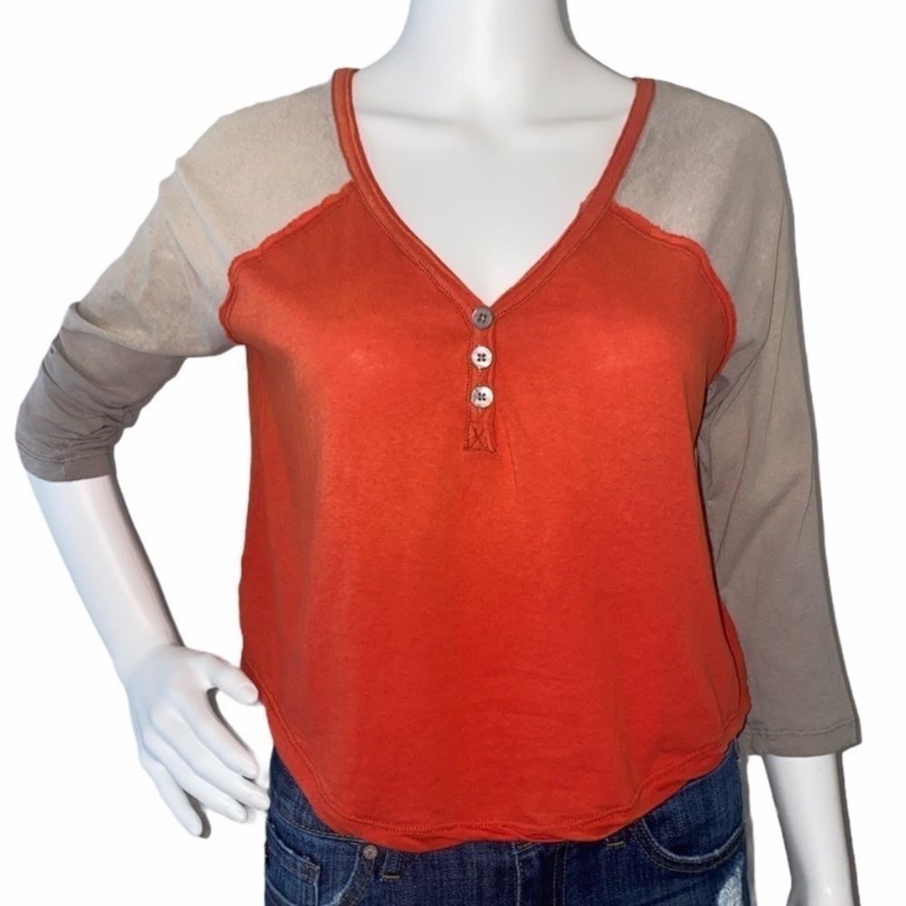 We the free orange baseball tee large
